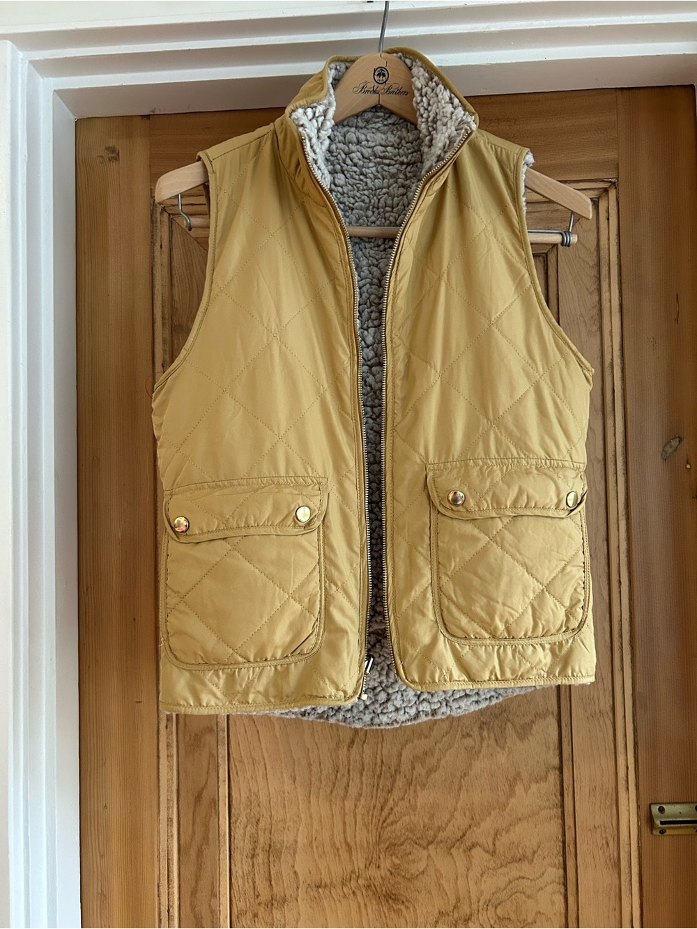 Thread & Supply Quilted Sherpa-Lined Vest in Mustard